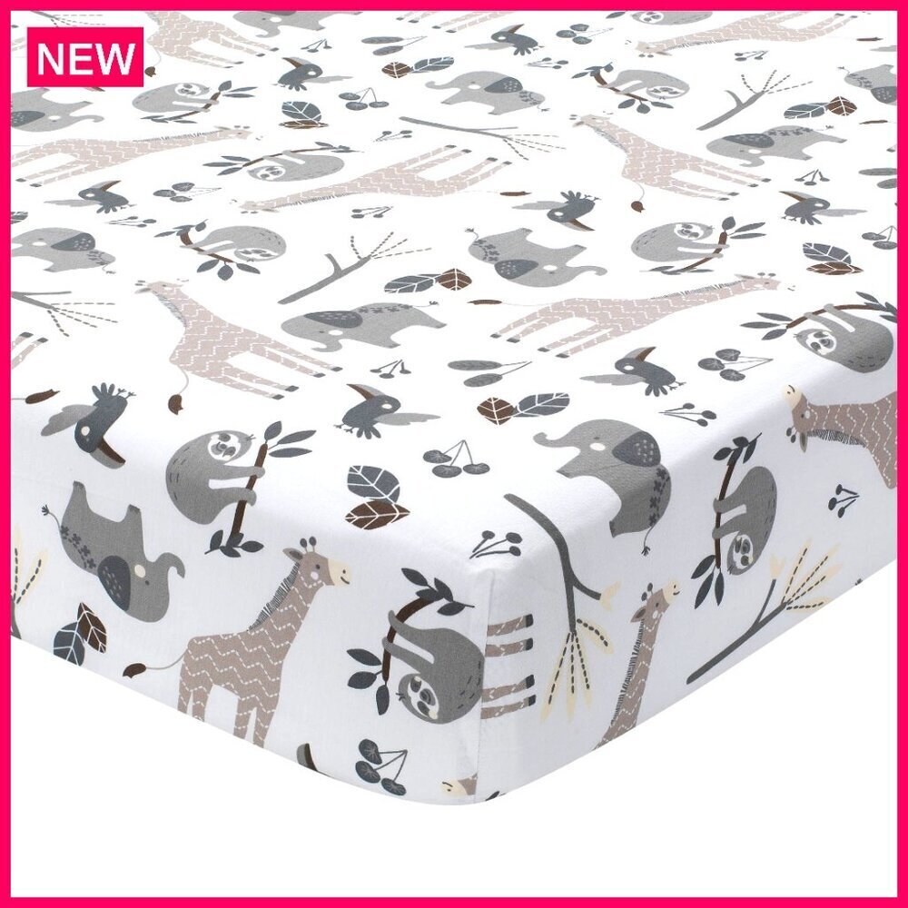 100% Cotton Fitted Crib Sheet, Standard 28x52 Inch, Machine Washable